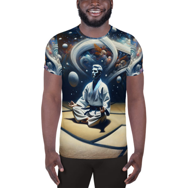 All-Over Print Men's Athletic T-Shirt - Martial Meditation Design | EVOKE Performance by Infinite Muse Art