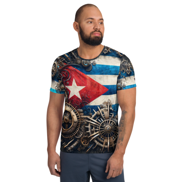 Cuban Mechanica All-Over Print Men's Athletic T-Shirt