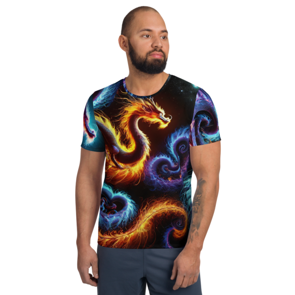 Celestial Dragon Athletic T-Shirt | EVOKE Performance All-Over Print Men's Activewear