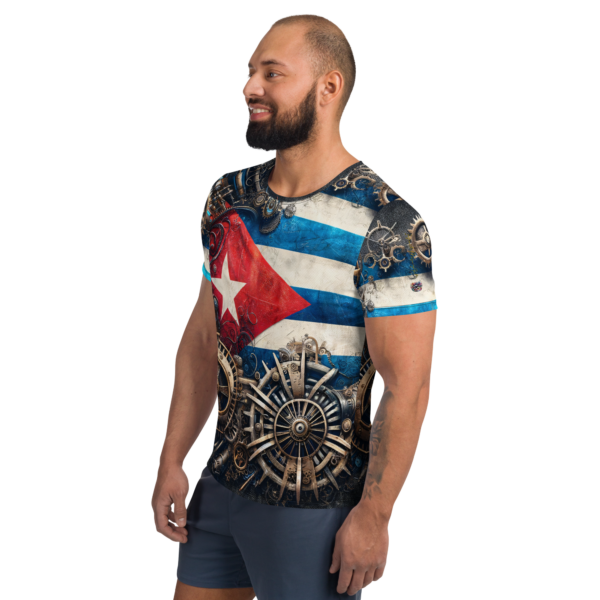 Cuban Mechanica All-Over Print Men's Athletic T-Shirt - Image 3