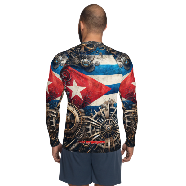 Cuban Mechanica All-Over Print Men's Rash Guard - EVOKE Performance - Image 2