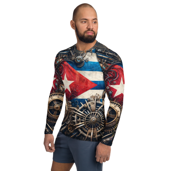 Cuban Mechanica All-Over Print Men's Rash Guard - EVOKE Performance - Image 3