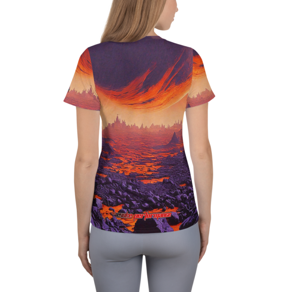 Descent of the Infernal Moon – All-Over Print Women's Athletic T-Shirt - Image 2