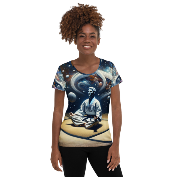 Cosmic Meditation Women's All-Over Print Athletic T-Shirt - EVOKE Performance