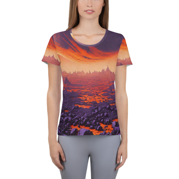 Descent of the Infernal Moon – All-Over Print Women's Athletic T-Shirt