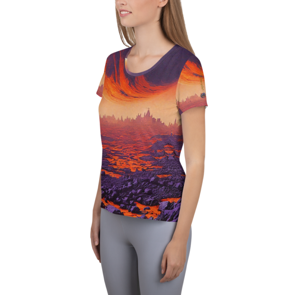 Descent of the Infernal Moon – All-Over Print Women's Athletic T-Shirt - Image 3