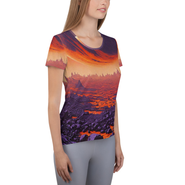 Descent of the Infernal Moon – All-Over Print Women's Athletic T-Shirt - Image 4