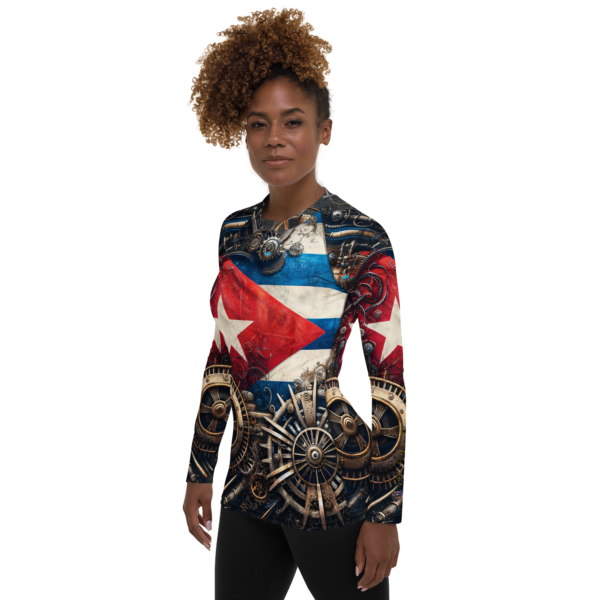 Cuban Mechanica - All-Over Print Women's Rash Guard for Athletic Wear - Image 3