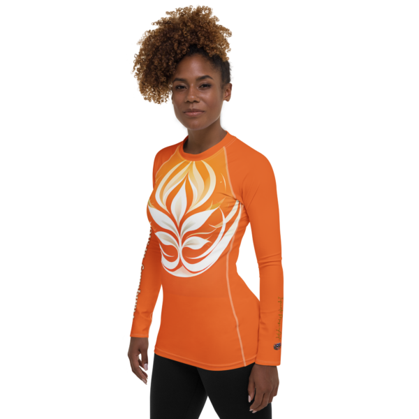 Blossom of Serenity – All-Over Print Women's Rash Guard | EVOKE Performance - Image 3