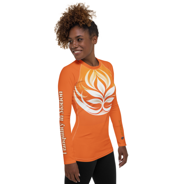 Blossom of Serenity – All-Over Print Women's Rash Guard | EVOKE Performance - Image 4