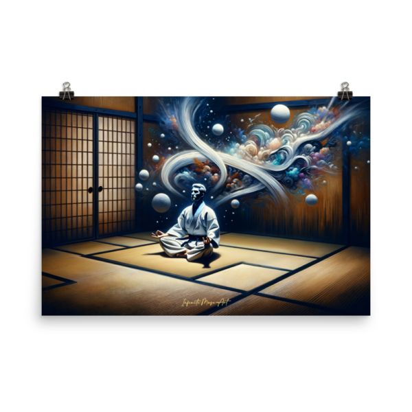 Cosmic Martial Meditation - 24x36in Enhanced Matte Poster