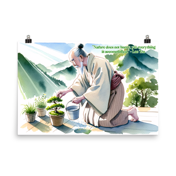 Zen of the Bonsai Master – Enhanced Matte Paper Poster (24x36in)