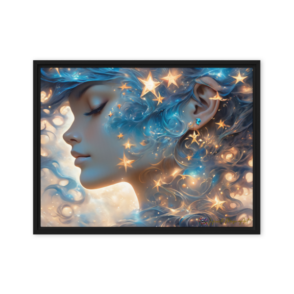 Starlit Reverie Framed Canvas Print (18x24in) – Elegant Celestial Wall Art