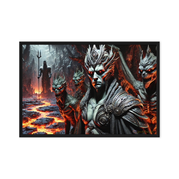 "Hades: Lord of the Underworld Framed Canvas Print (24x36in)"