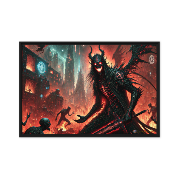 Throne of the Netherlord - Dark Deity Framed Canvas Print