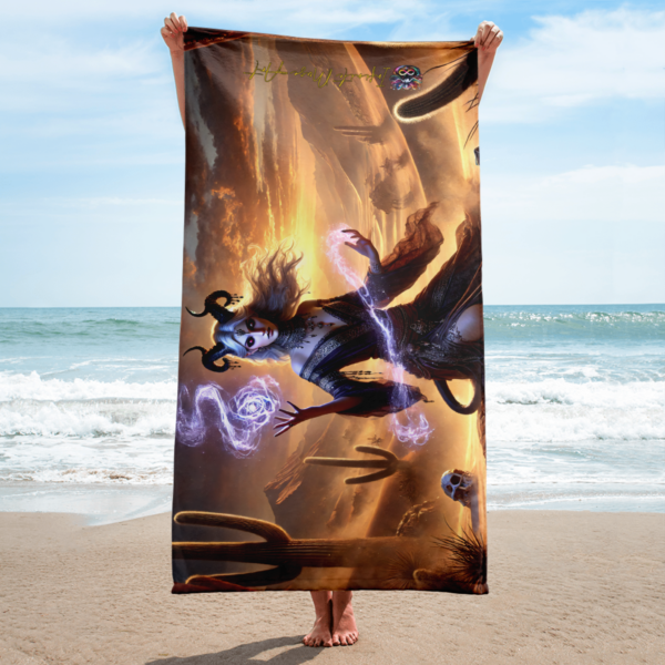 Sorceress of the Sands EVOKE Performance Sublimated Beach Towel - Athletic & Outdoor Use - Image 2