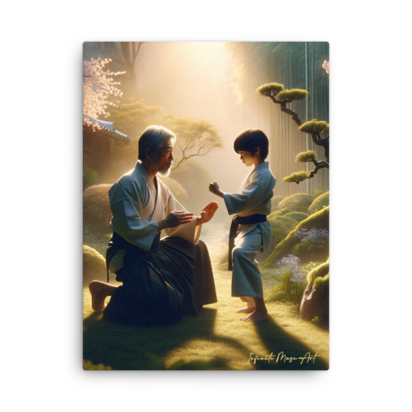 Serene Martial Arts Mastery - Traditional Japanese Garden Canvas Print