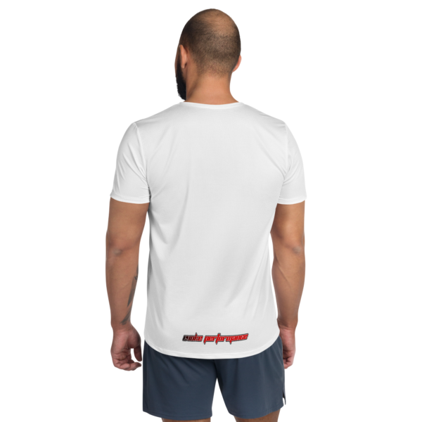 All-Over Print Men's Athletic T-Shirt – EVOKE Performance Martial Arts Apparel – "Fueled by Discipline" Quote - Image 2