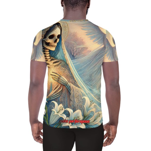 EVOKE Performance Men's Athletic T-Shirt - Santa Muerte Guardian Design - Image 3