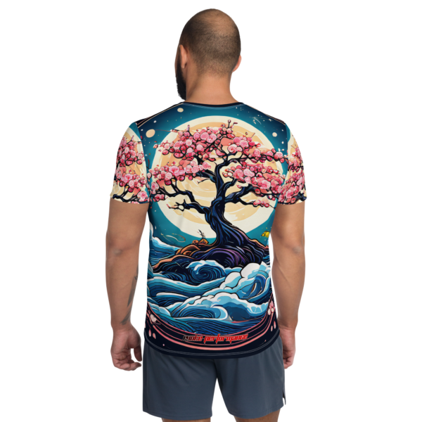 Men's All-Over Print Athletic T-Shirt – Moonlit Cherry Blossom Design by EVOKE Performance - Image 3