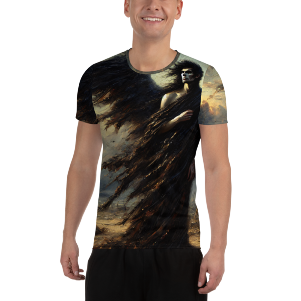 All-Over Print Men's Athletic T-Shirt – The Reaper's Passage – Performance Wear for Martial Arts and Combat Sports