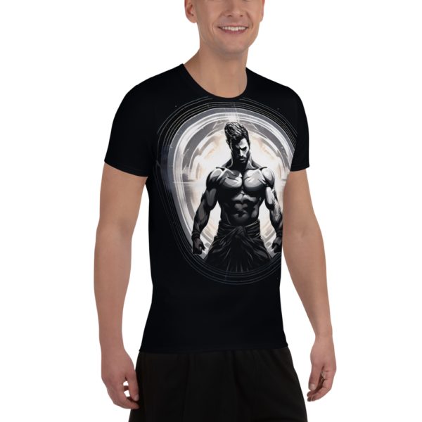 EVOKE Performance All-Over Print Men's Athletic T-Shirt - Warrior's Resolve Design - Image 4