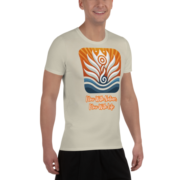 All-Over Print Men's Athletic T-Shirt – "Flow with Nature, Flow with Life" by EVOKE Performance