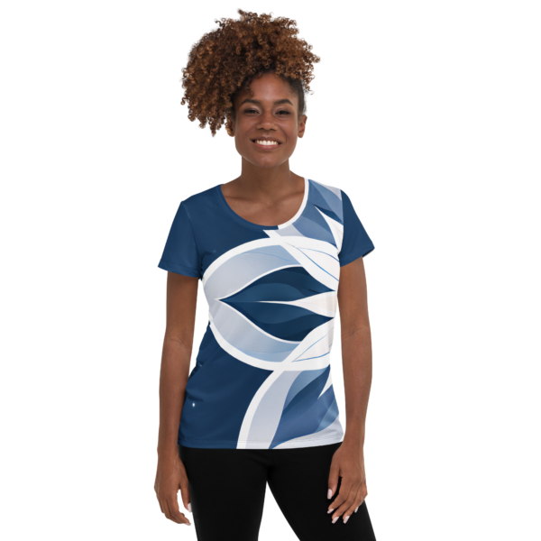 All-Over Print Women's Athletic T-Shirt – Celestial Bloom – Performance Wear for Active and Combat Sports