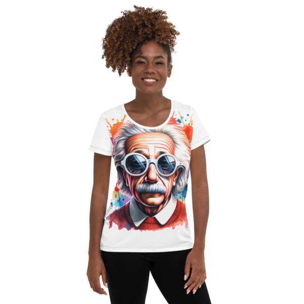 All-Over Print Women’s Athletic T-Shirt – Eccentric Visionary Design by EVOKE Performance - Image 2