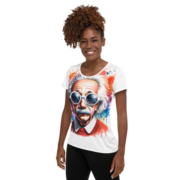 All-Over Print Women’s Athletic T-Shirt – Eccentric Visionary Design by EVOKE Performance