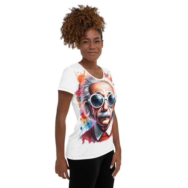 All-Over Print Women’s Athletic T-Shirt – Eccentric Visionary Design by EVOKE Performance - Image 4