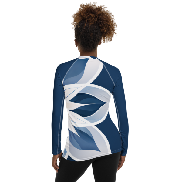 All-Over Print Women's Rash Guard – Celestial Bloom Design – Performance Wear with UPF 50+ - Image 2