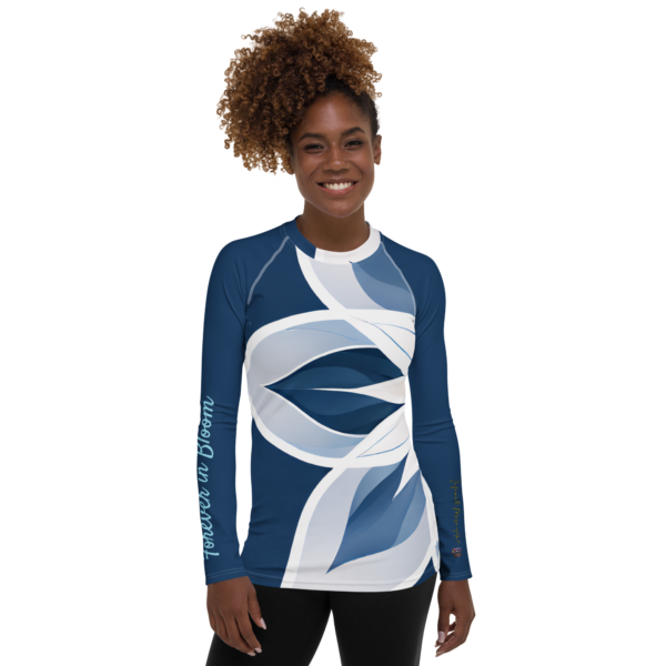 All-Over Print Women's Rash Guard – Celestial Bloom Design – Performance Wear with UPF 50+