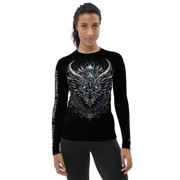 All-Over Print Women's Rash Guard – Draconic Majesty Design | EVOKE Performance | UPF 50+ Sun Protection - Image 2