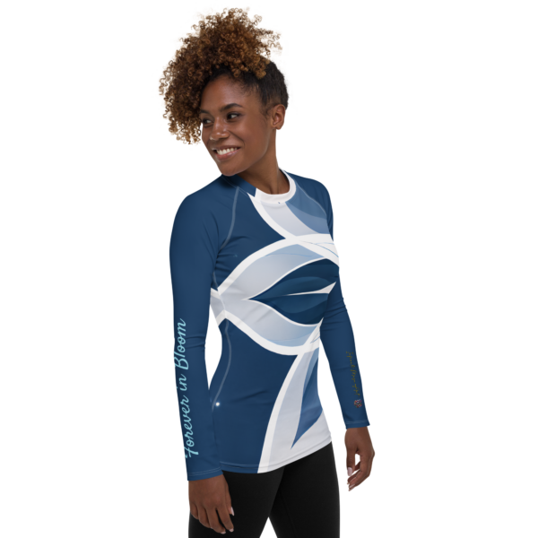 All-Over Print Women's Rash Guard – Celestial Bloom Design – Performance Wear with UPF 50+ - Image 4