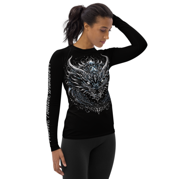 All-Over Print Women's Rash Guard – Draconic Majesty Design | EVOKE Performance | UPF 50+ Sun Protection - Image 4