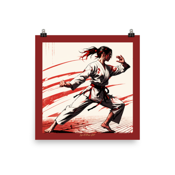 Enhanced Matte Paper Poster – 18x18in Martial Arts Warrior Woman Print – Infinite Combat Arts Collection