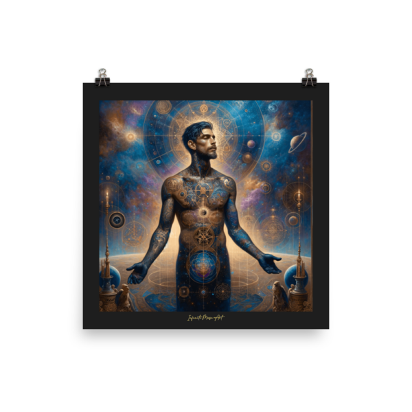 Cosmic Ascendance 18x18in Enhanced Matte Poster – Mystical Celestial Art on Premium Japanese Paper