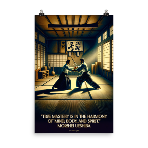 Spirit of the Dojo Enhanced Matte Paper Poster (24x36in) – Japanese Martial Arts Art Print with Inspirational Quote