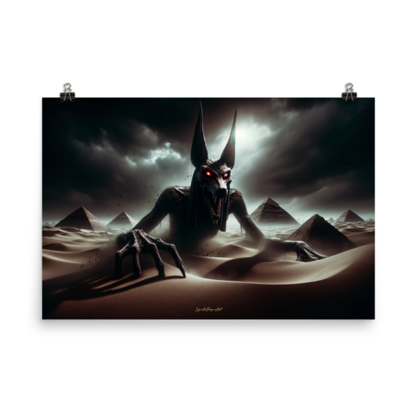 Anubis Awakened Matte Paper Poster | 24x36in Japanese Poster Paper | Gothic & Mythological Art