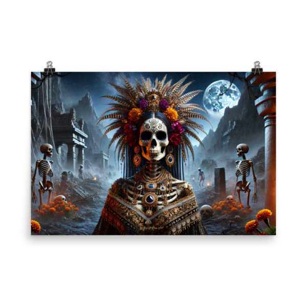 La Catrina: Día de los Muertos Matte Art Poster (24x36in) on Premium Japanese Paper