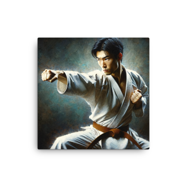 Focus of the Warrior Thin Canvas Print – 16x16 Martial Arts Wall Art