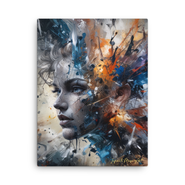 Fragments of the Psyche 18x24in Thin Canvas Print – Vibrant Abstract Portrait Art for Inspiring Spaces