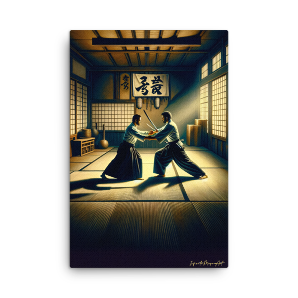 Spirit of the Dojo Thin Canvas Print - 24x36in Martial Arts Wall Art