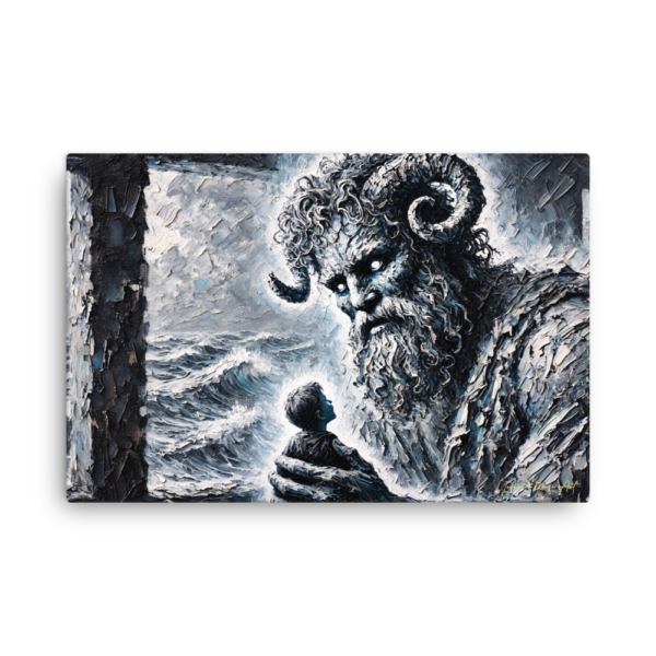 The Watchful Leviathan: Thin Canvas Print (24x36in)