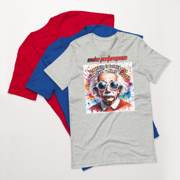 Unisex Staple T-Shirt – Eccentric Visionary Einstein Design with Inspiring Quote - Image 3