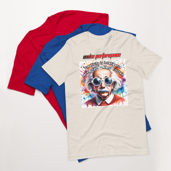 Unisex Staple T-Shirt – Eccentric Visionary Einstein Design with Inspiring Quote - Image 6