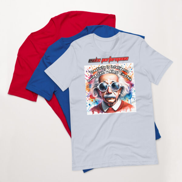 Unisex Staple T-Shirt – Eccentric Visionary Einstein Design with Inspiring Quote - Image 4