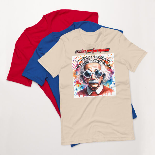 Unisex Staple T-Shirt – Eccentric Visionary Einstein Design with Inspiring Quote - Image 5