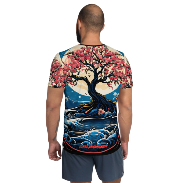 Lunar Blossom All-Over Print Men's Athletic T-Shirt – EVOKE Performance Activewear - Image 3